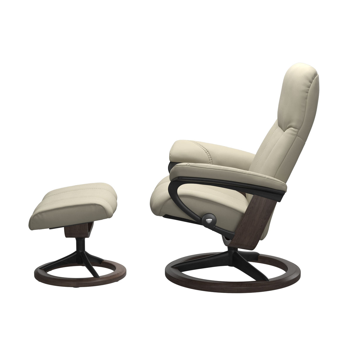 Stressless® Consul (M) Signature Base Recliner with Ottoman