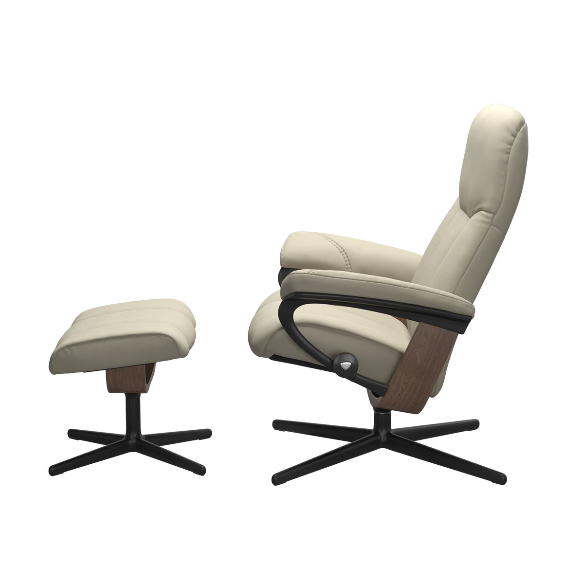 Stressless® Consul (M) Cross Base Recliner with Ottoman