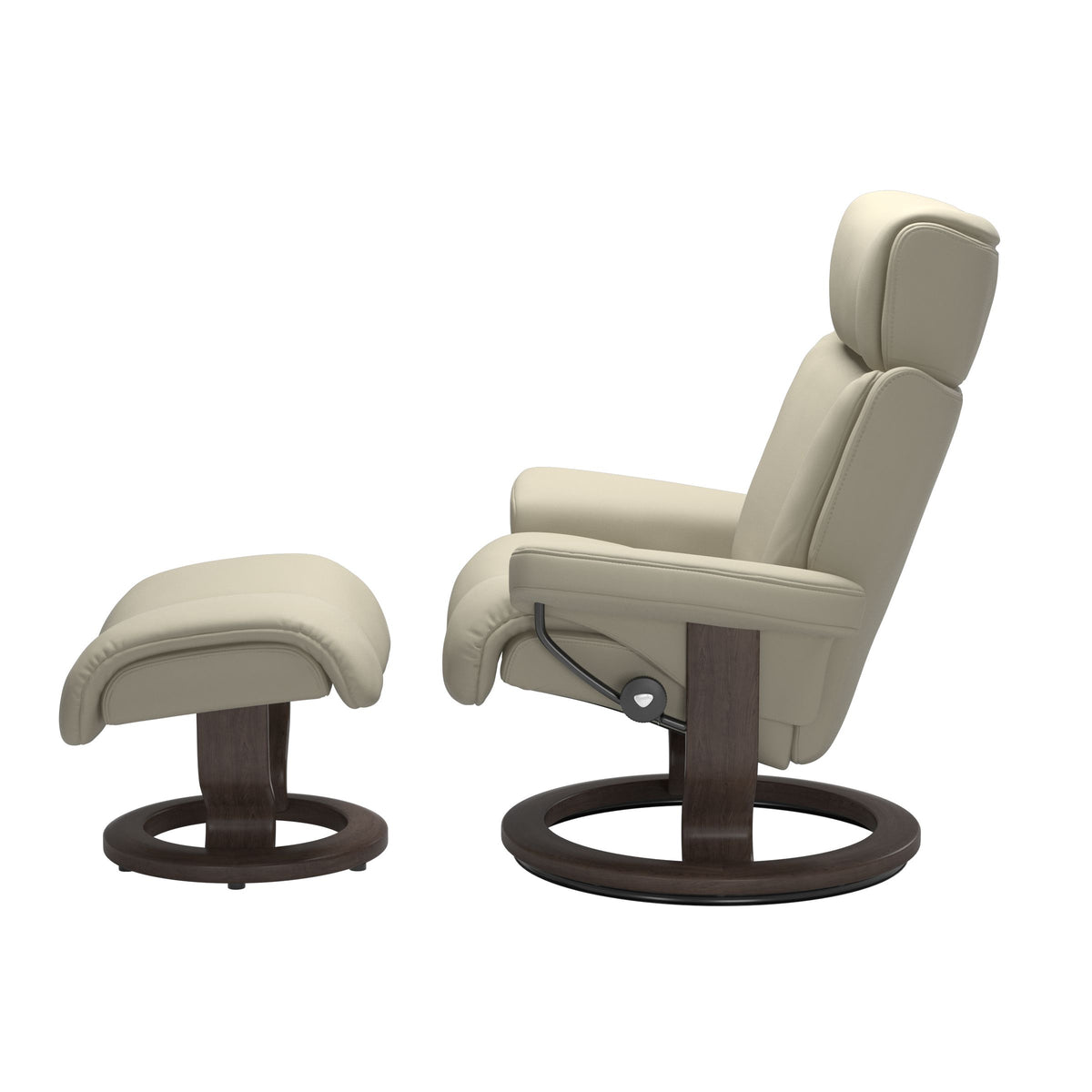 Stressless® Magic (M) Classic Base Recliner with Ottoman