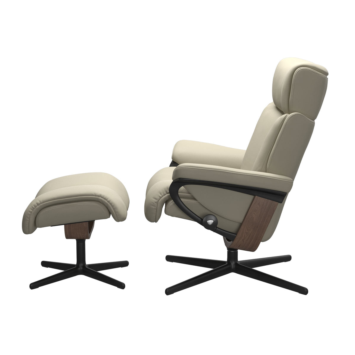 Stressless® Magic (M) Cross Base Recliner with Ottoman