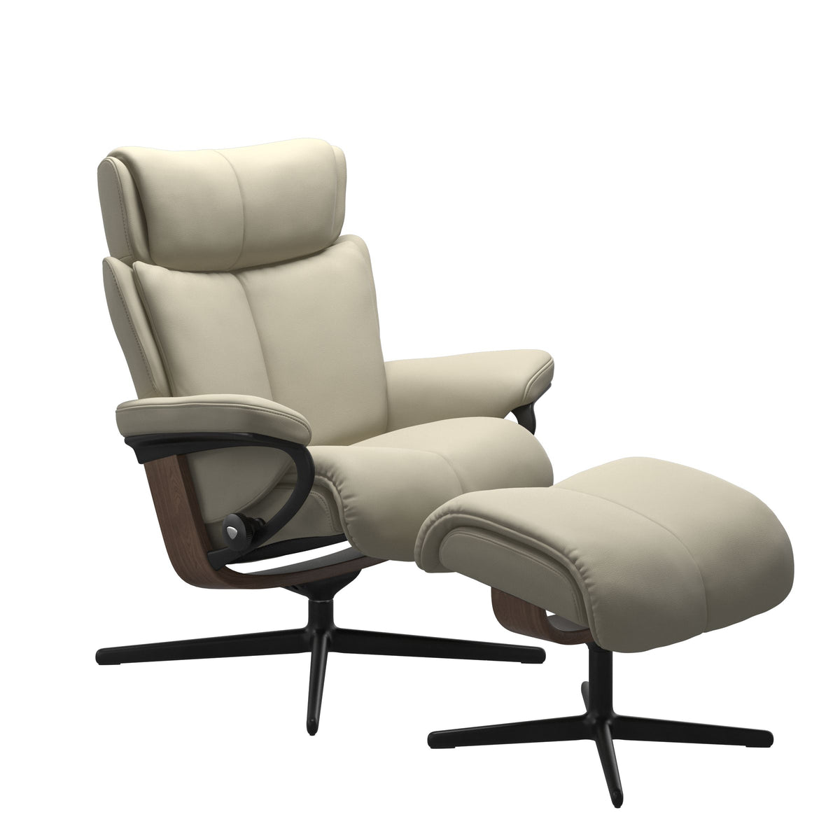Stressless® Magic (M) Cross Base Recliner with Ottoman