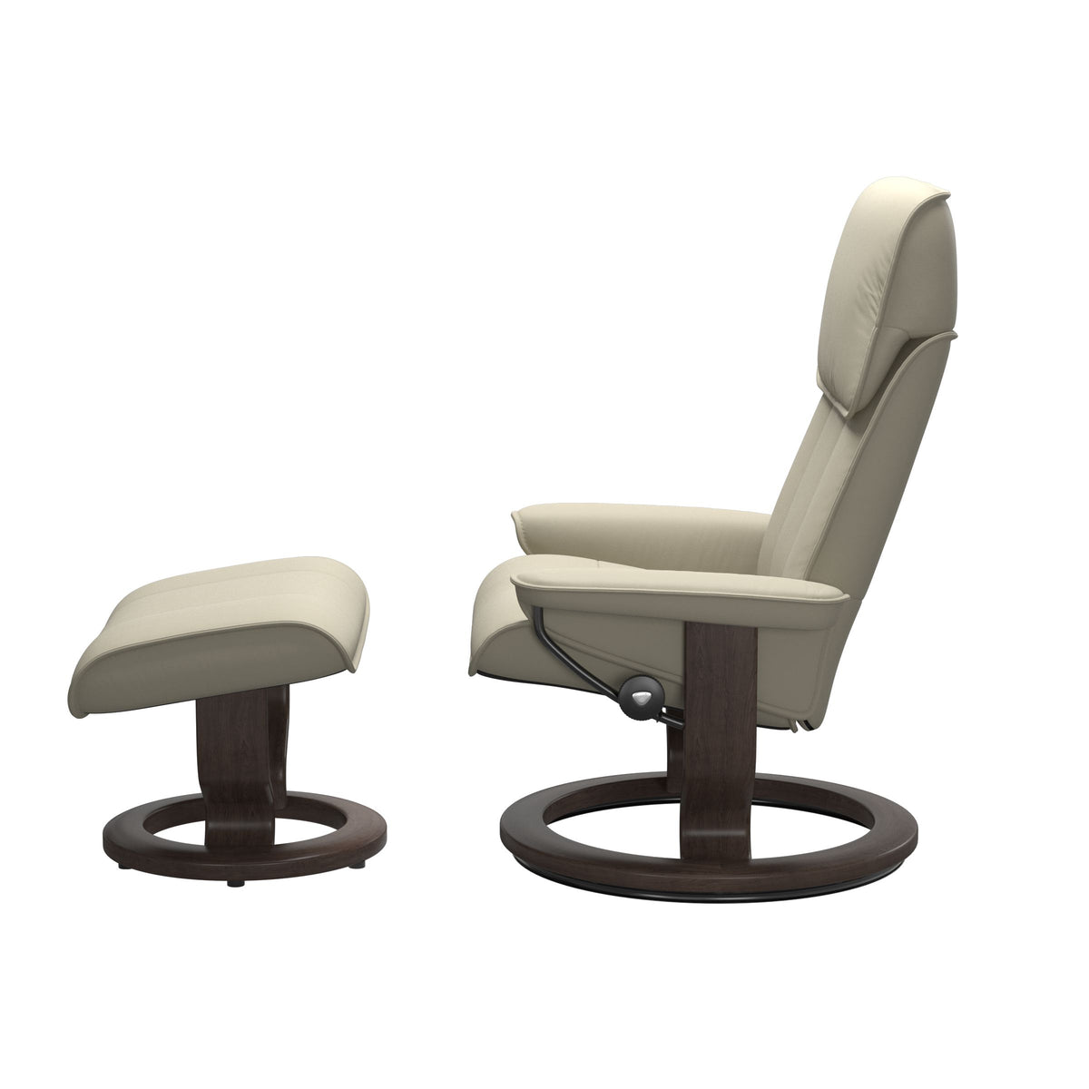 Stressless® Admiral (M) Classic Base Recliner with Ottoman