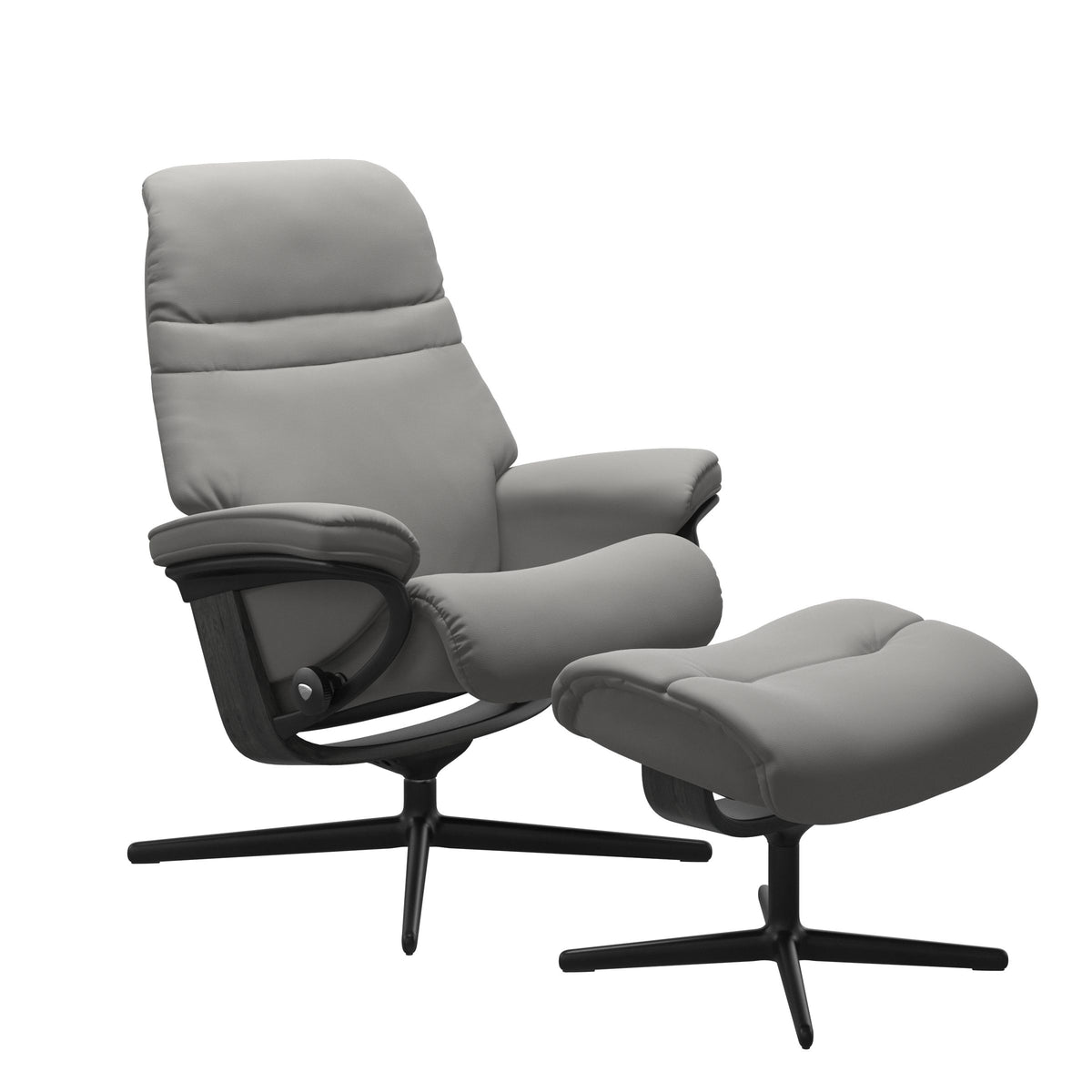 Stressless® Sunrise (M) Cross Base Recliner with Ottoman