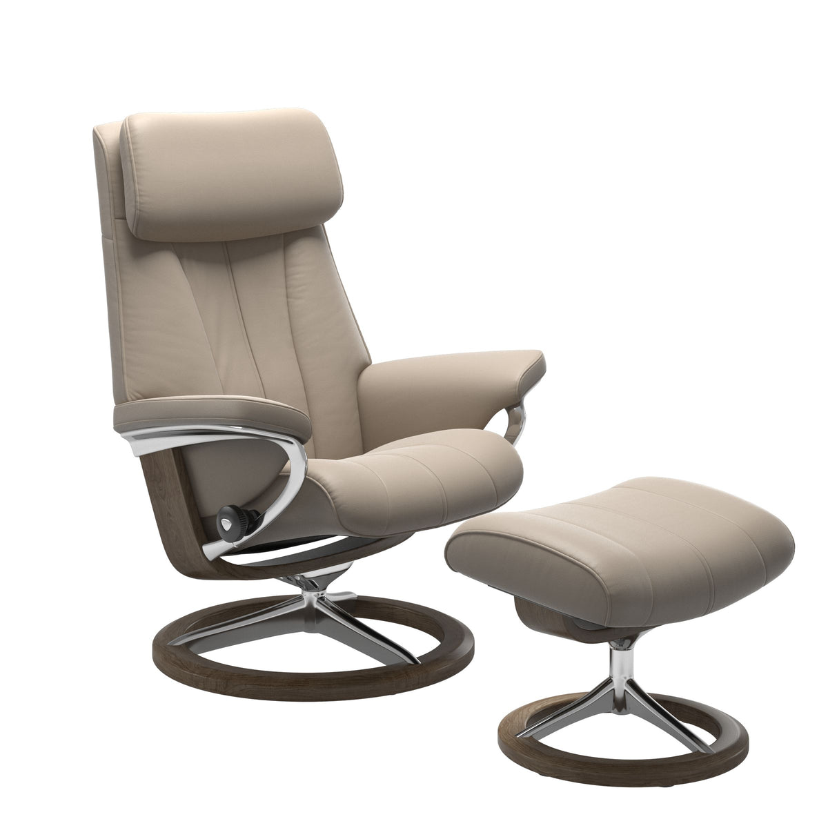 Stressless® Paul (M) Signature Base Recliner with Ottoman