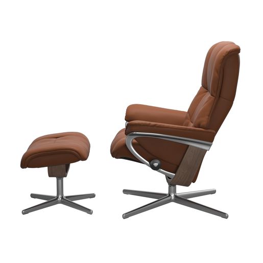 Stressless® Mayfair (M) Cross Base Recliner with Ottoman